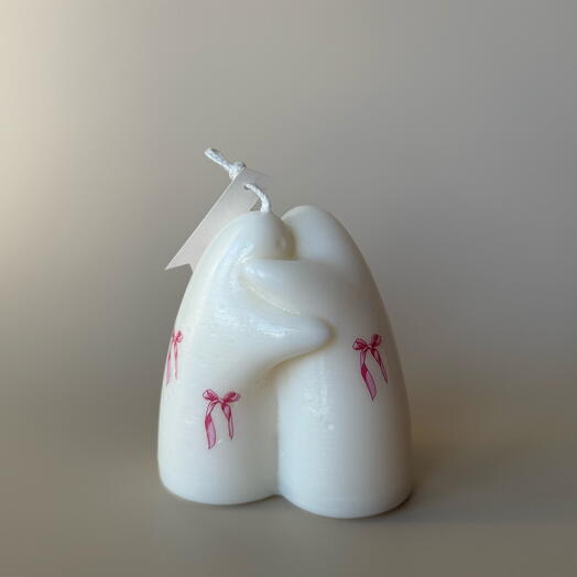 «Тепло Объятий» свеча с декором бант