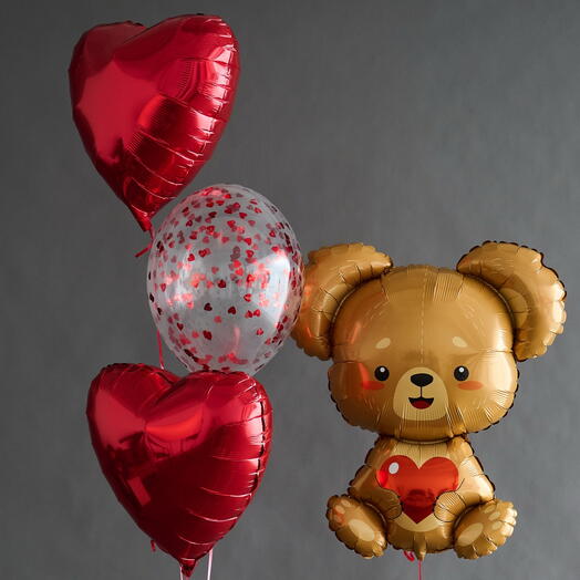 Шарики на 14 февраля «Влюбленный мишка»