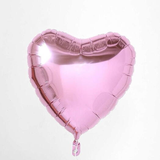 Сердце фольгированное розовое