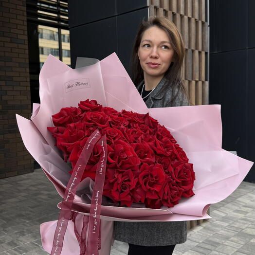 Букет из 25 красных роз️ любимой