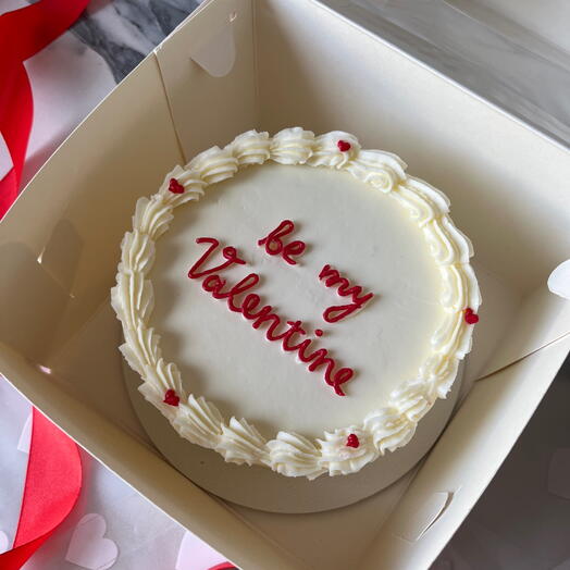 Бенто-торт на 14 февраля «be my Valentine» до девушки, парня, подруги