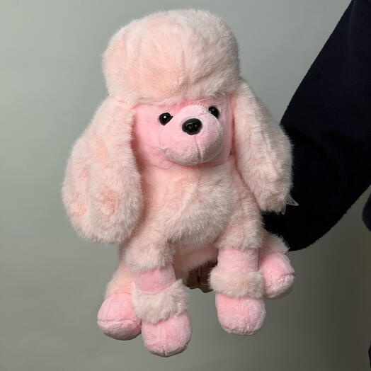 Мягкая игрушка Пудель розовый большой