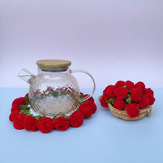 Розочки в корзинке ( подставка под горячие)