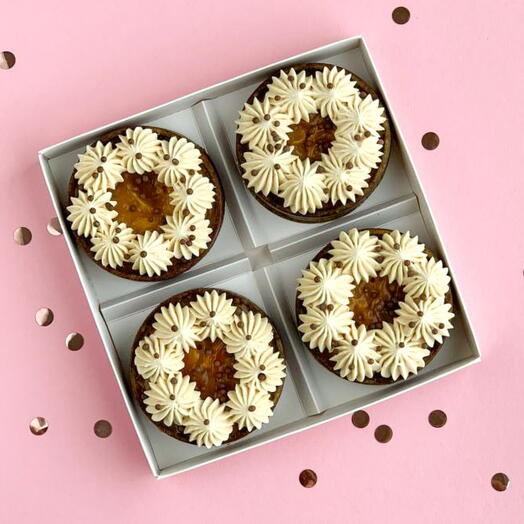 Пирожное тарталетка с карамелью и арахисом 4 шт. в подарок