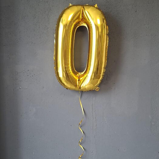Золотая фольгированная цифра "0"