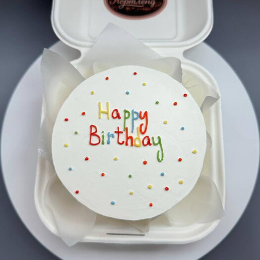 Бенто-торт на день рождения "Happy birthday" цветной 400 гр