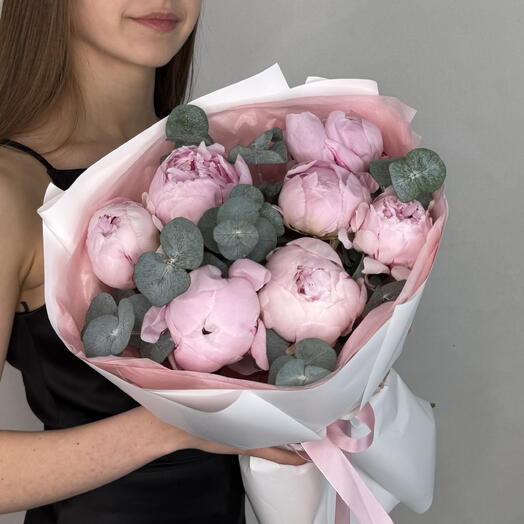 Голландские розовые пионы 7 шт