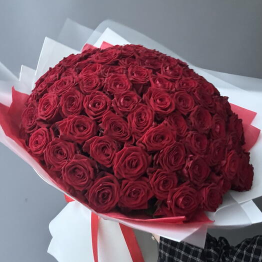 Букет из алых роз ,, Роскошный,, ♥️️♥️🌹🌹🌹