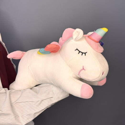 Игрушка Единорог средний белый