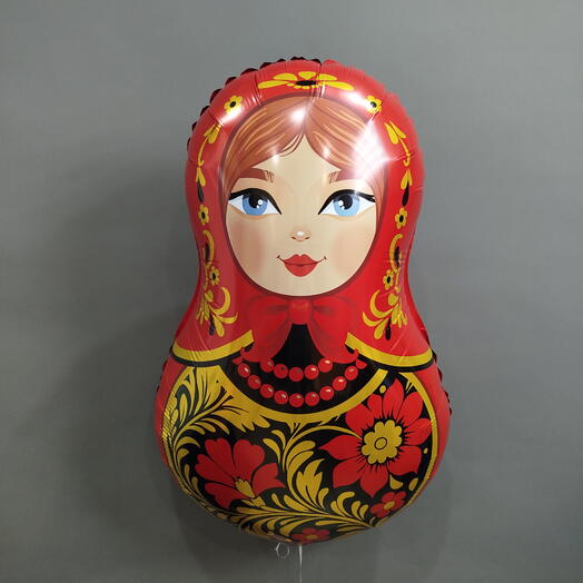 Шар с гелием "Матрёшка Хохлома"