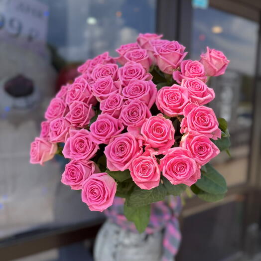 Букет из розовых роз 25шт Pink promise 🩷