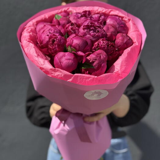 Букет пионов Канзас, 15 шт