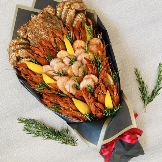 Букет с раками и крабом