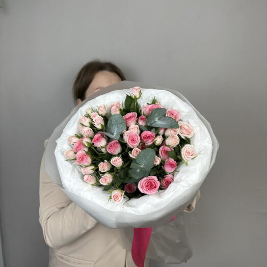Букет-комплимент Кустовые Розы 9шт💞