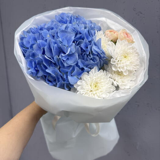 Букет  из голубой 💙 гортензии