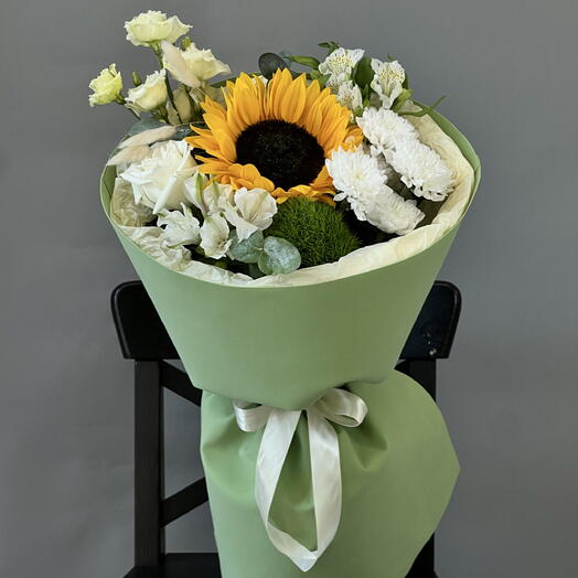 Букет с подсолнухом 🌻