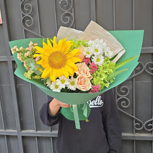 Букет с подсолнухом 🌻