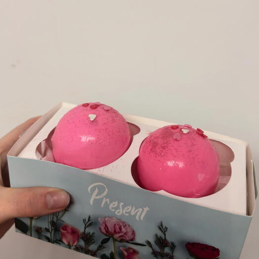 Розовые бомбочки с какао