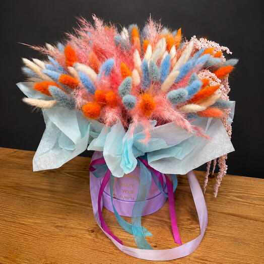 Композиция из сухоцветов «Cotton Candy»