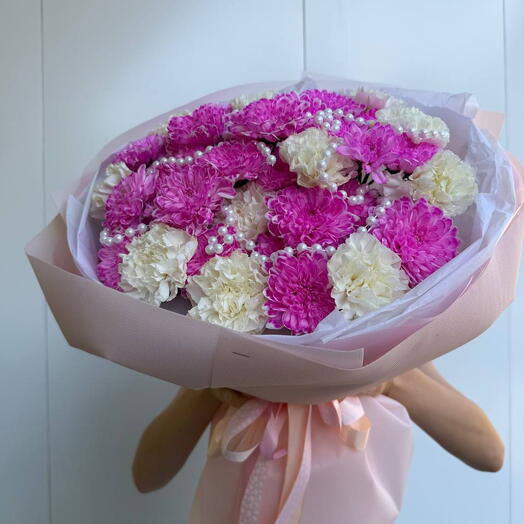 Букет цветов Хризантем и Диантусов 💐
