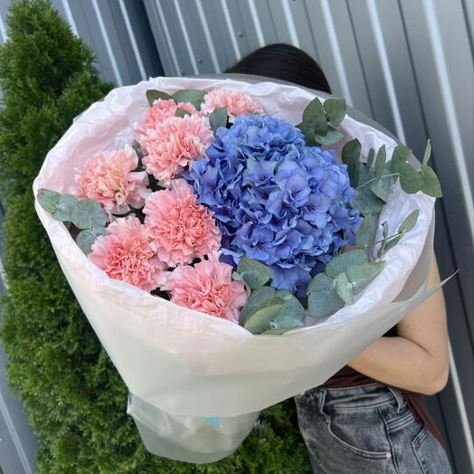 Гортензия и диантус 🌹