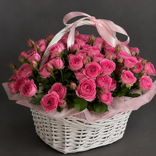 Композиция с кустовыми розами Pink reverie