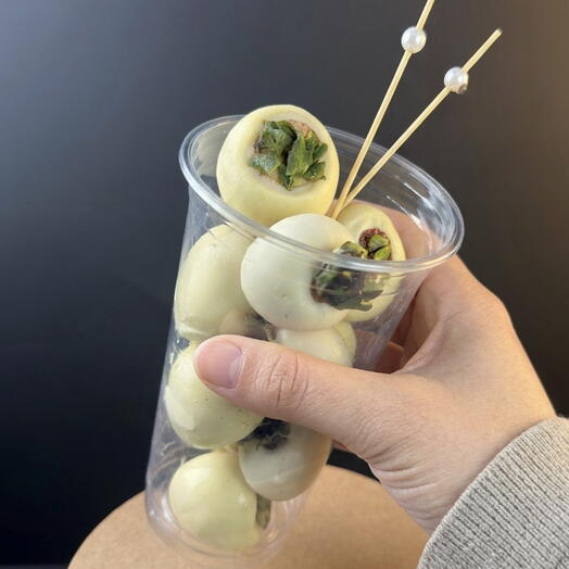 Стаканчик клубники в белом бельгийском шоколаде 9-12 шт, доза вкусного дофамина