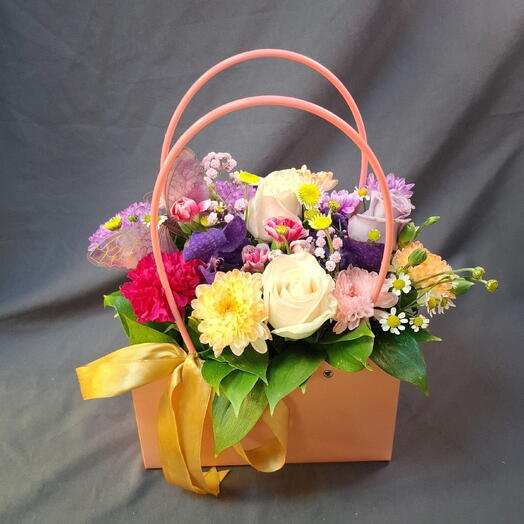 Персиковая сумка цветов 💐