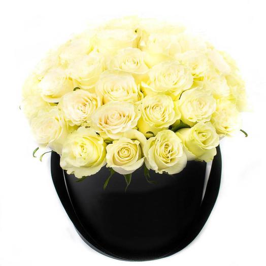 LUXURY!51 rosa blanca en una Caja de sombrero