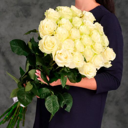 Bouquet of 25 white roses