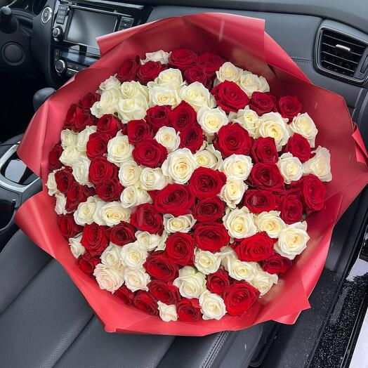 101 rosas rosas Rojas y Blancas