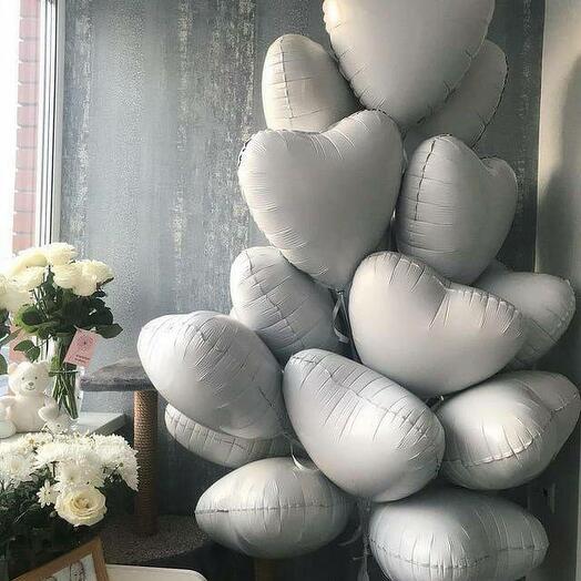 Gray Heart Balloons