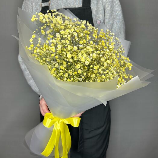 Букет из жёлтой гипсофилы "Солнечный"