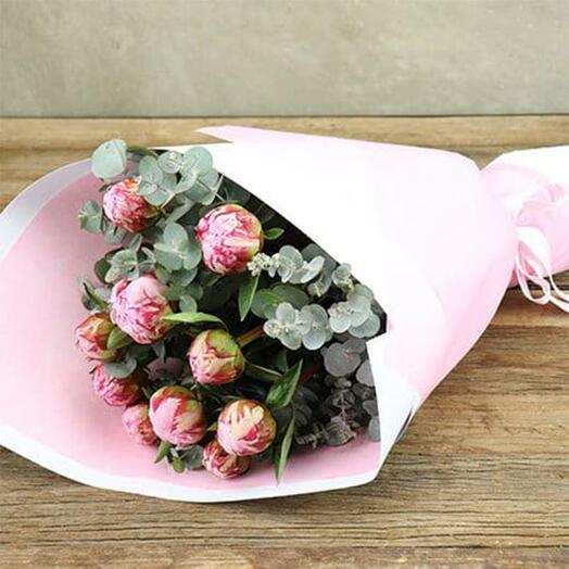Sweet 10 Pink Peonies Bouquet