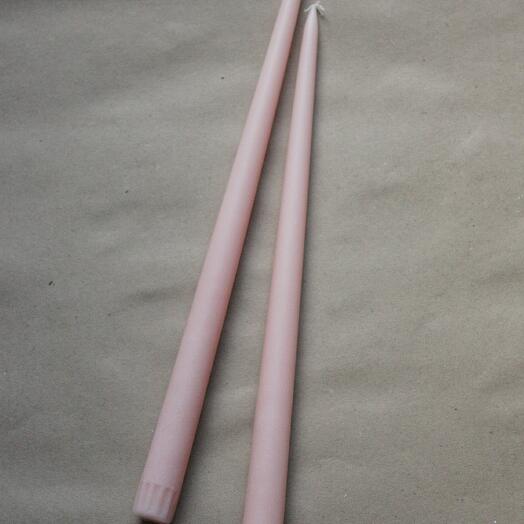 Classic conical candle AROMATEPLO 25 cm in blush color