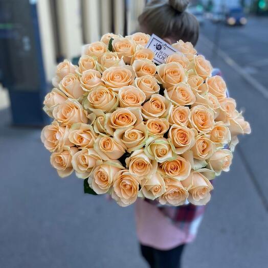 Bouquet of 51 cream roses "Avalanche cream-51"