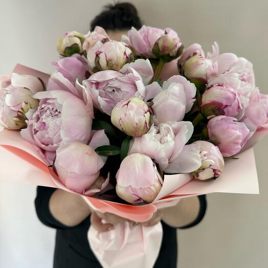 An armful of peonies