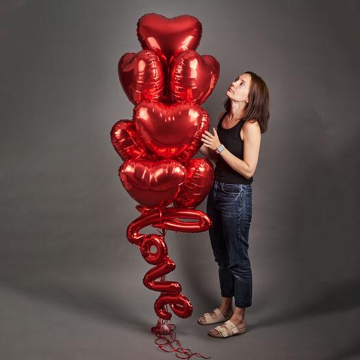 Шары Сердца с Love для любимой