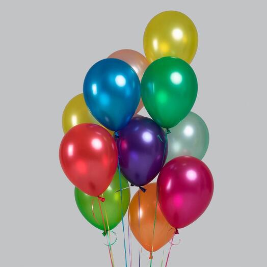 Balloons with helium assorted METALLIC multicolored - 9pcs
