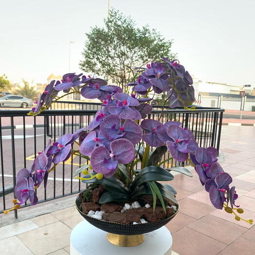 Artificial Phalenopsis orchids plant Died Purple color in Glass
