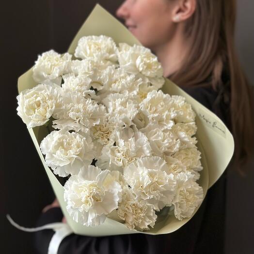 Большой букет белых диантусов (25) Raffaello🕊️