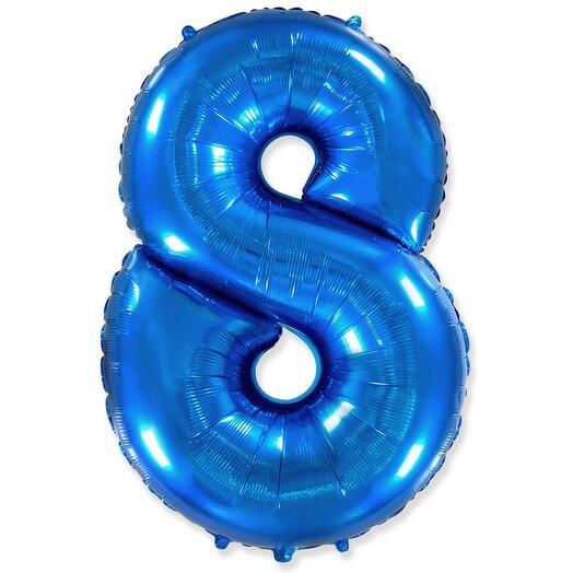 Шар фольгированный цифра "8"