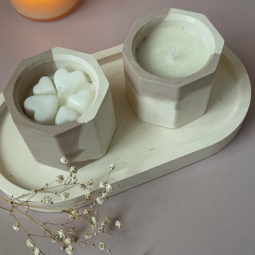 Подарочный набор — свечи на подставке ·C1·