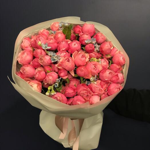 Peonies silva pink Rose 19 pieces