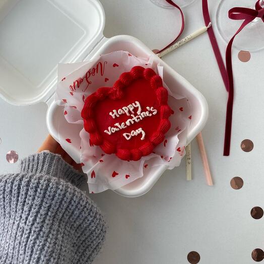 Бенто торт в форме сердца на 14 февраля «День всех влюбленных»