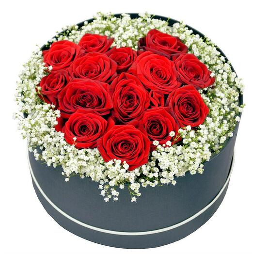 Hearty Red Roses In Box