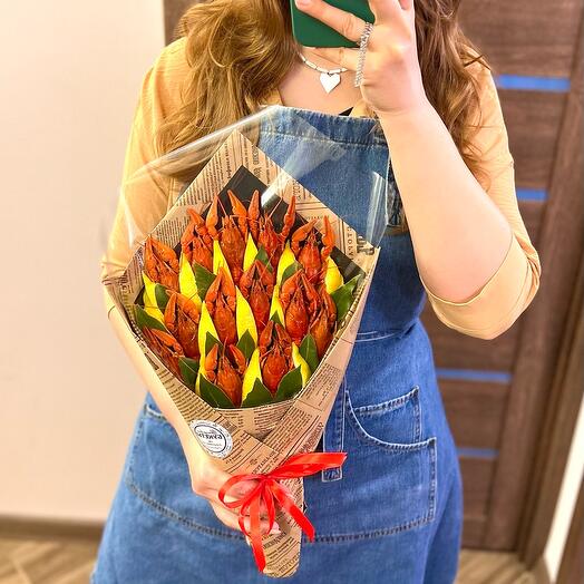 Мужской вкусный букет из раков, подарок на день рождение