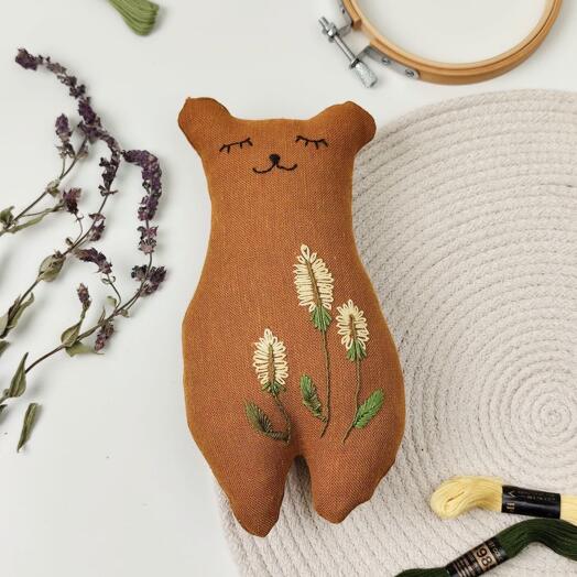 Игрушка из льна "Солнечный мишка"