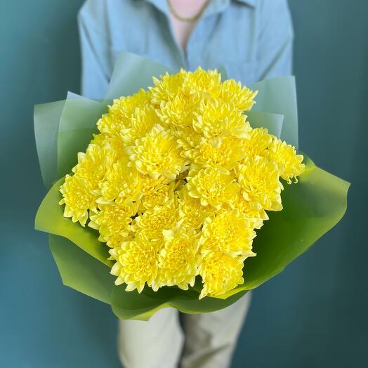 Bouquet of 5 yellow bush chrysanthemums