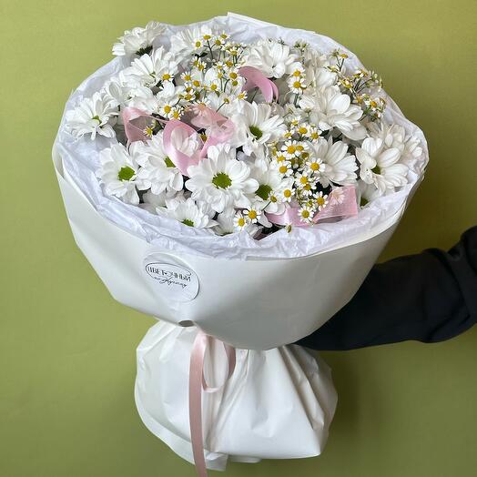 Дуобукет с кустовыми ромашками